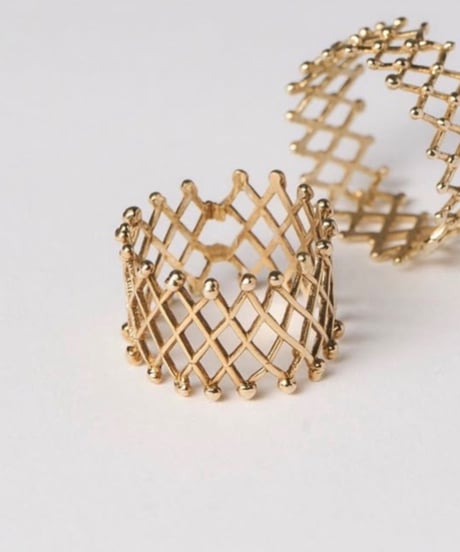 Lattice Passage-Diamond mesh ring silver925