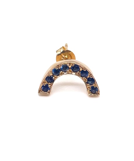 Rainbow pierced earrings-sapphire-