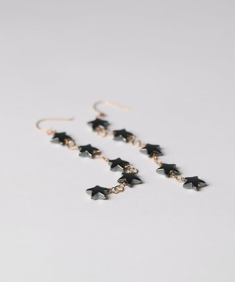 STAR earrings-k10/ヘマタイティン-
