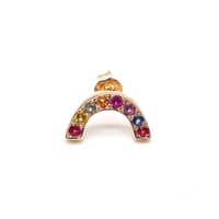Rainbow pierced earrings -multicolorsapphire-