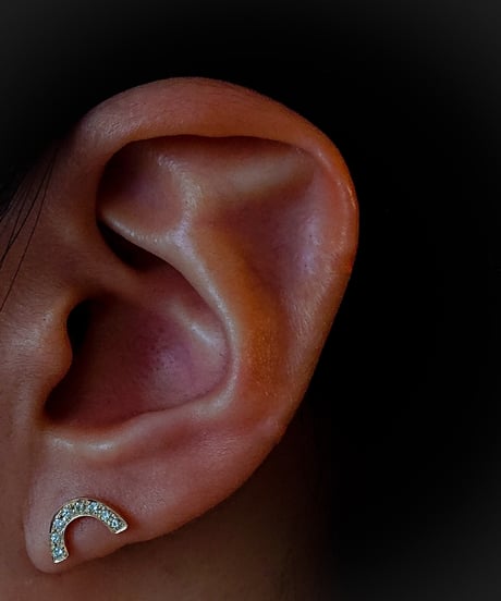 Rainbow pierced earrings-diamonds-