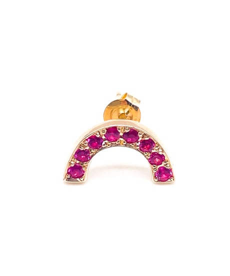 Rainbow pierced earrings-ruby-