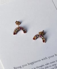 Rainbow pierced earrings -multicolorsapphire-