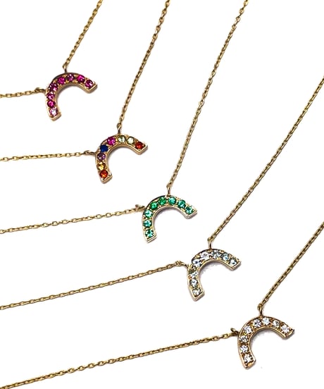 rainbow necklaces エメラルド