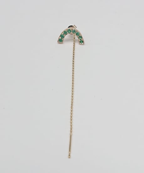 Rainbow pierced earrings-emelard-