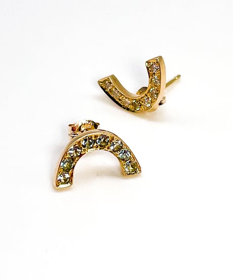 Rainbow pierced earrings-aquamarine-