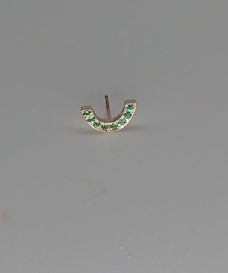 Rainbow pierced earrings-emelard-