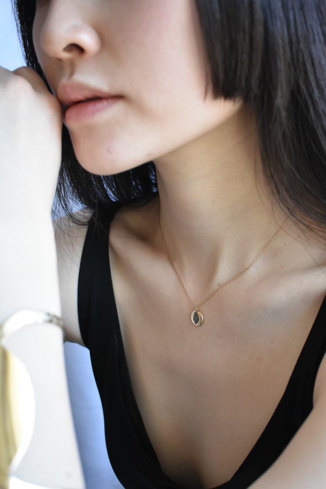 crescent moon necklace K10 | PLAFU