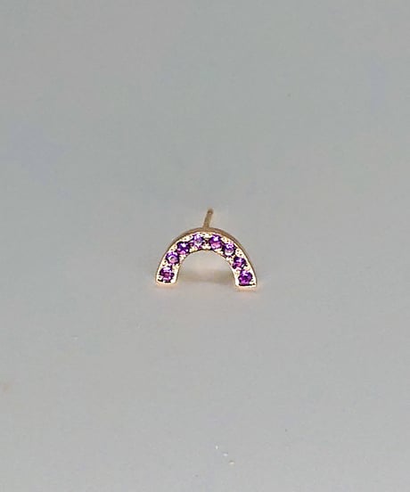 Rainbow pierced earrings -amethyst -