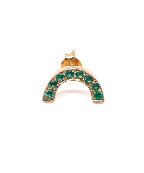 Rainbow pierced earrings-emelard-