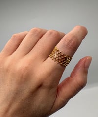 Lattice Passage-Diamond mesh ring silver925