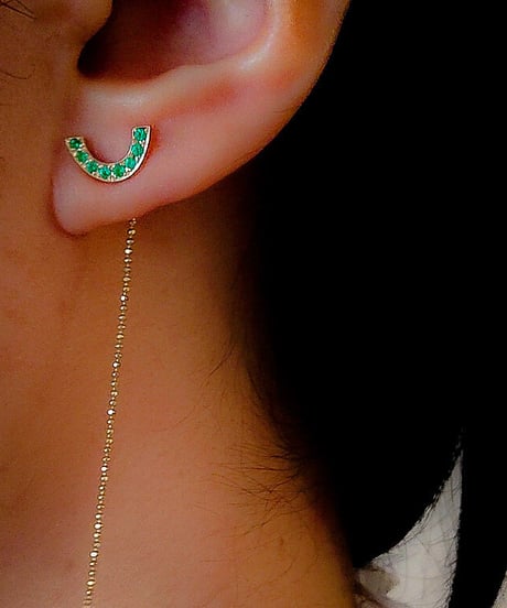 Rainbow pierced earrings-ruby-