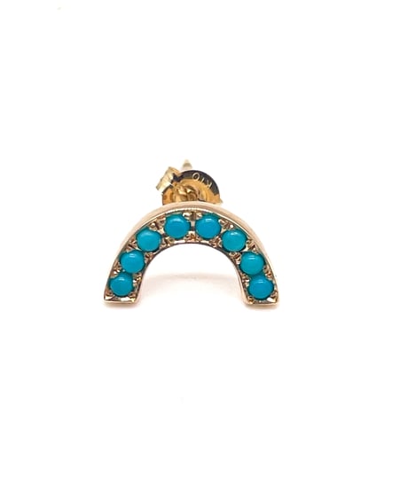 Rainbow pierced earrings-turquoise-