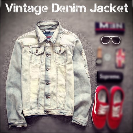 ☆新作☆[MEN`S] Vintage Denim Jacket メンズ ビンテージ デニム ジャケット カジュアル トレンド トップス オシャレ [N-7/2015JK-001]