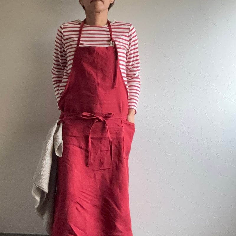 リネンシンプルエプロン 7色 | K.K.P