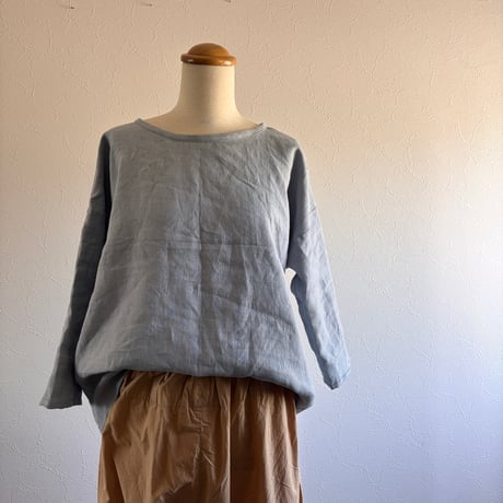 リネンのゆったりTシャツ  七分袖　10色
