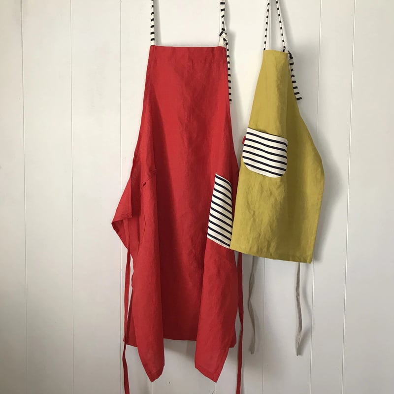 カラフルリネンの大人エプロン 6色 | K.K.P