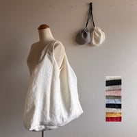 リネンのドデカバック　ポーチ付き　10色