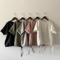 リネンのゆったりTシャツ  半袖　10色