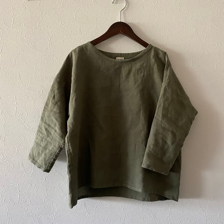 リネンのゆったりTシャツ  七分袖　10色