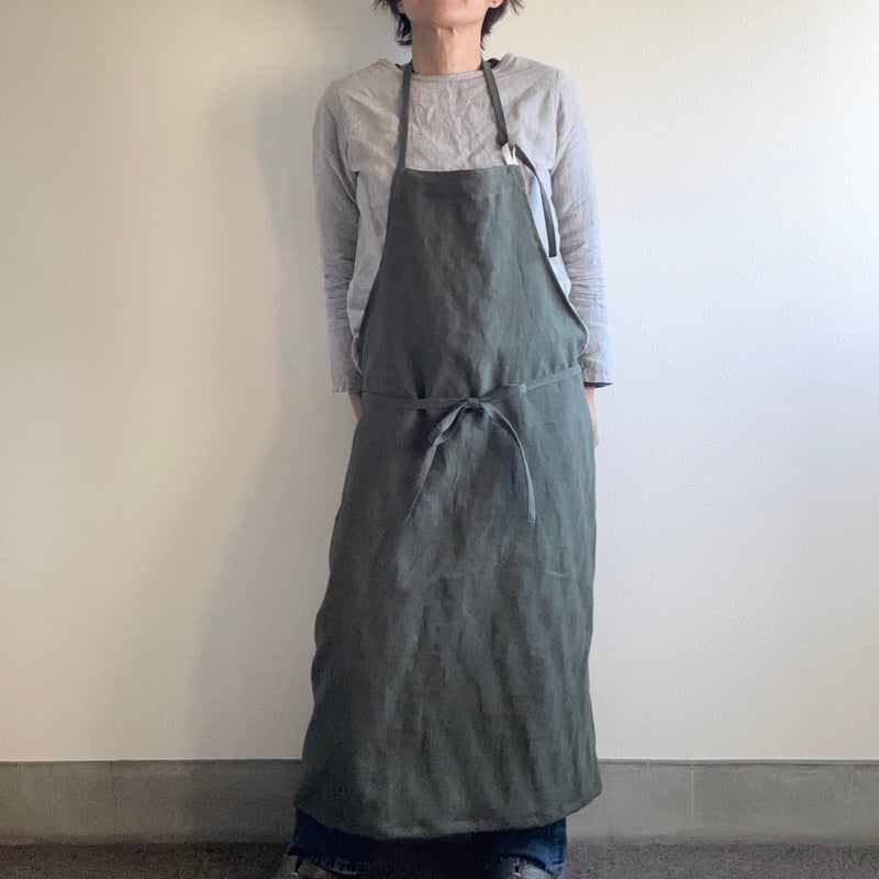 リネンシンプルエプロン 7色 | K.K.P