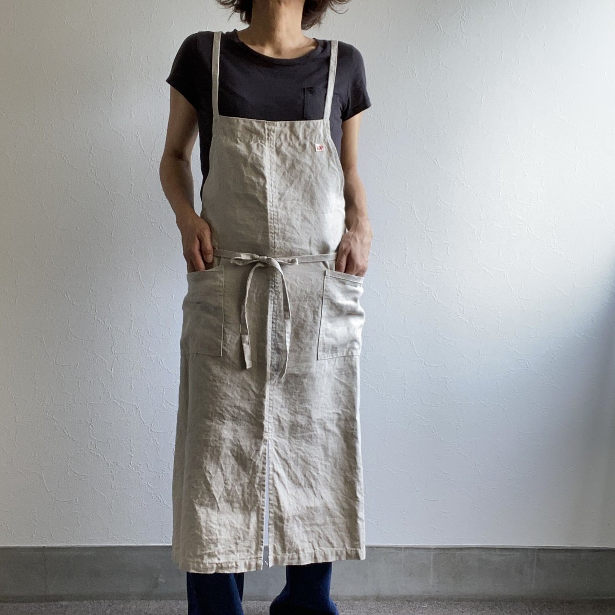 カフェなエプロン リネン生成り | K.K.P