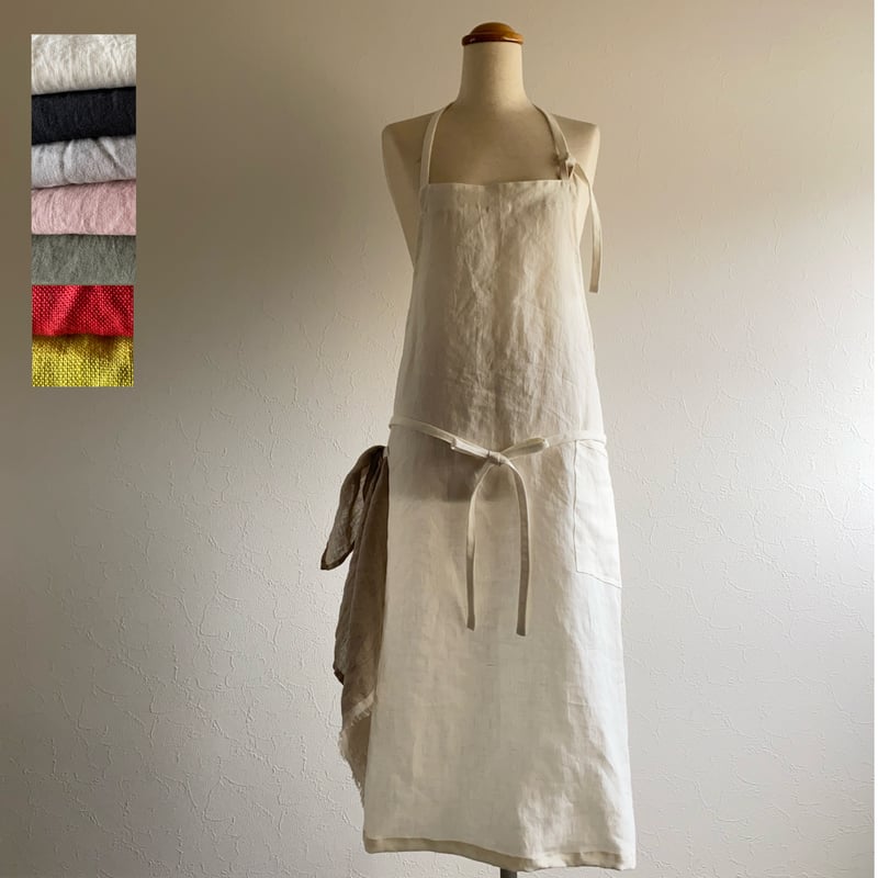 ハンドメイド　ソランちゃん　エプロン　ピンタック　リネン ハンドメイド ソランちゃん エプロン ピンタック リネン