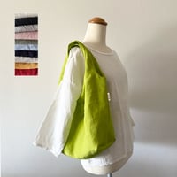 リネンのぽってりバッグ　中　12色