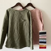 リネンのすっきりTシャツ  長袖　10色