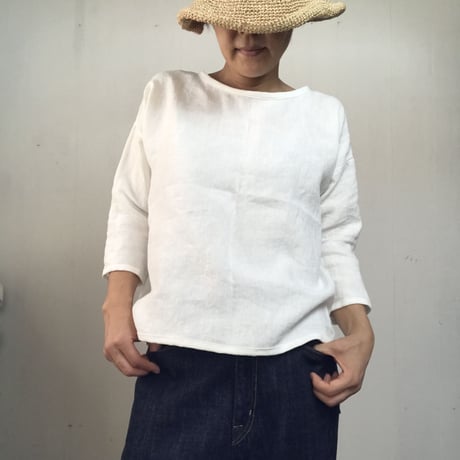 リネンのゆったりTシャツ  七分袖　10色