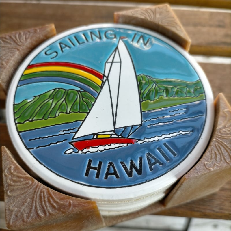 ヴィンテージ Hawaiian コースター 6個セット Made in GREEC
