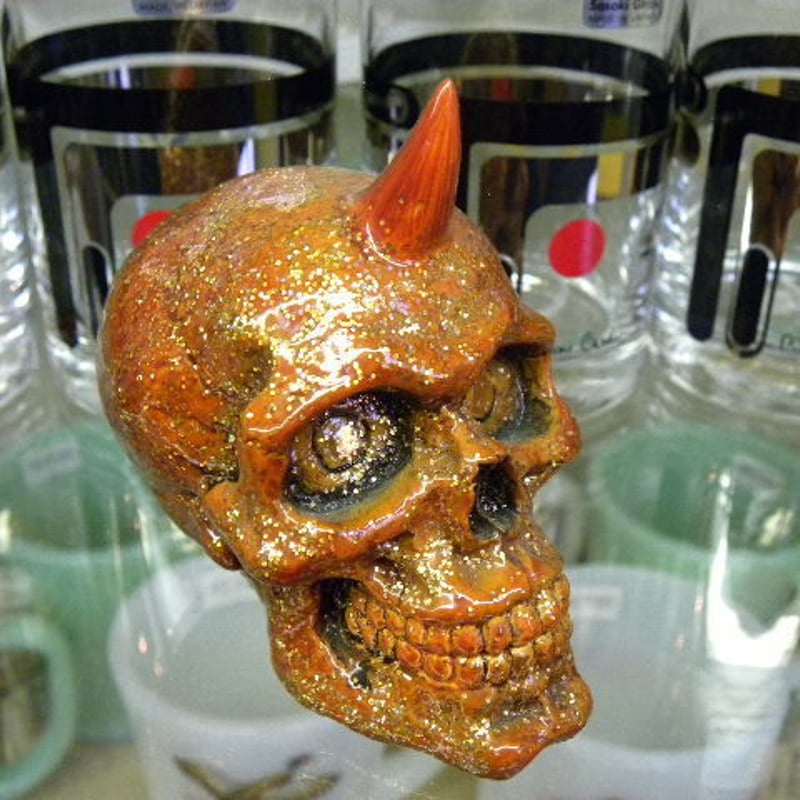 エンプティーズオリジナル スカル シフトノブ オレンジ×レインボー