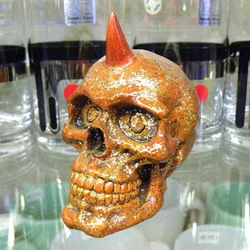 エンプティーズオリジナル スカル シフトノブ オレンジ×レインボー