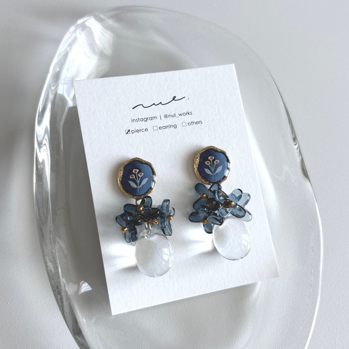 花とビーズ｜navy 02 | nul