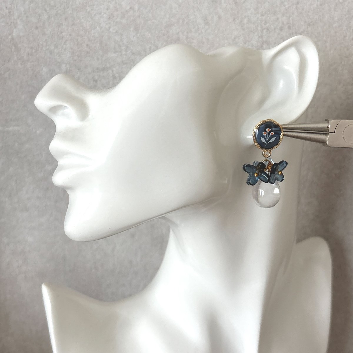 花とビーズ｜navy 02 | nul