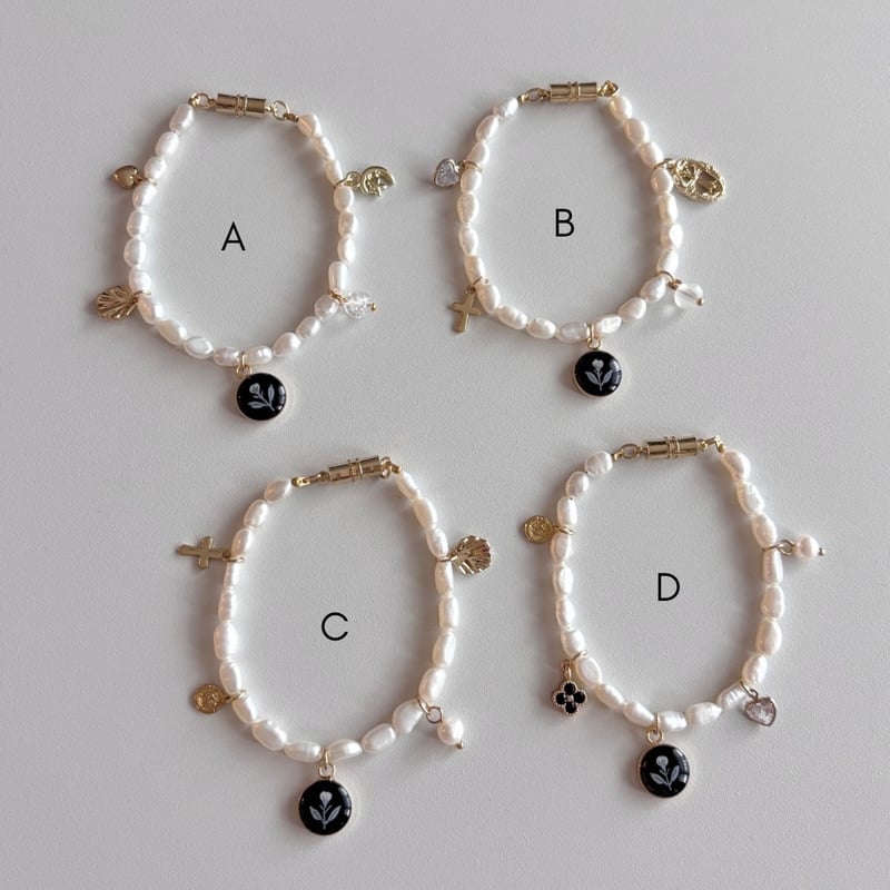 amulet - pearl bracelet [black] | nul