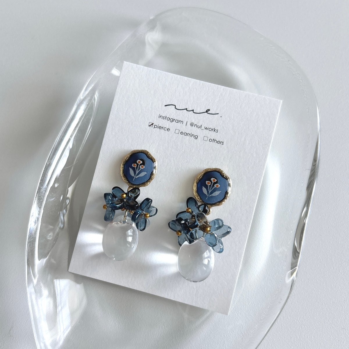 花とビーズ｜navy 02 | nul