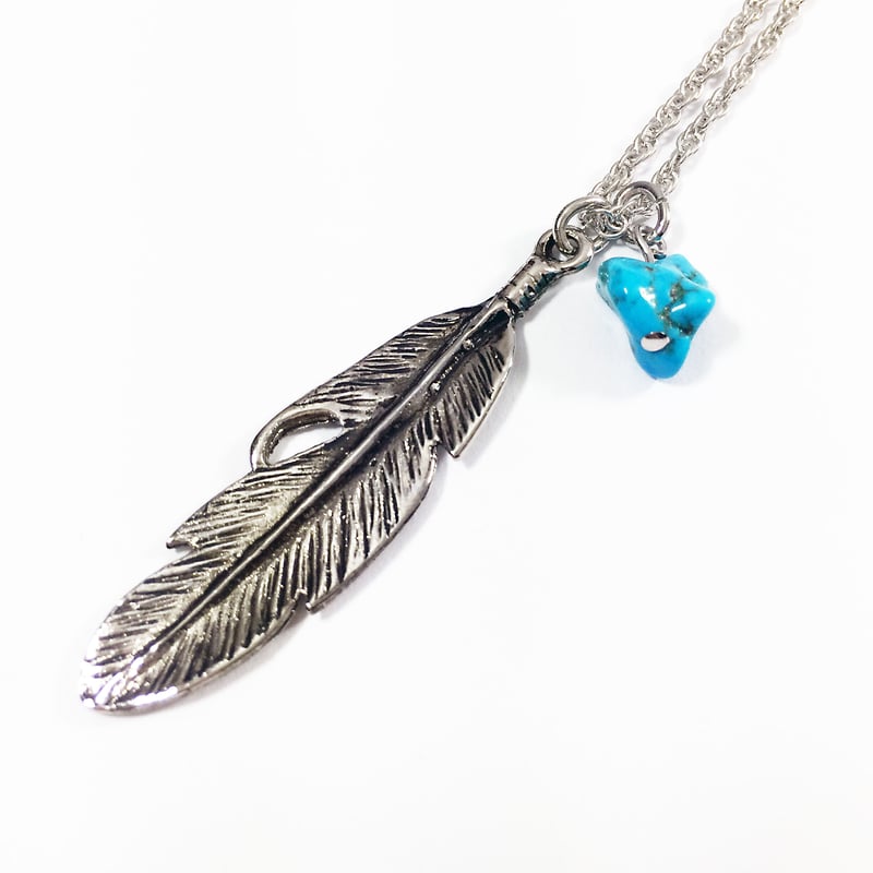 ターコイズとスモールフェザーチェーンネックレス | Select TOKYO