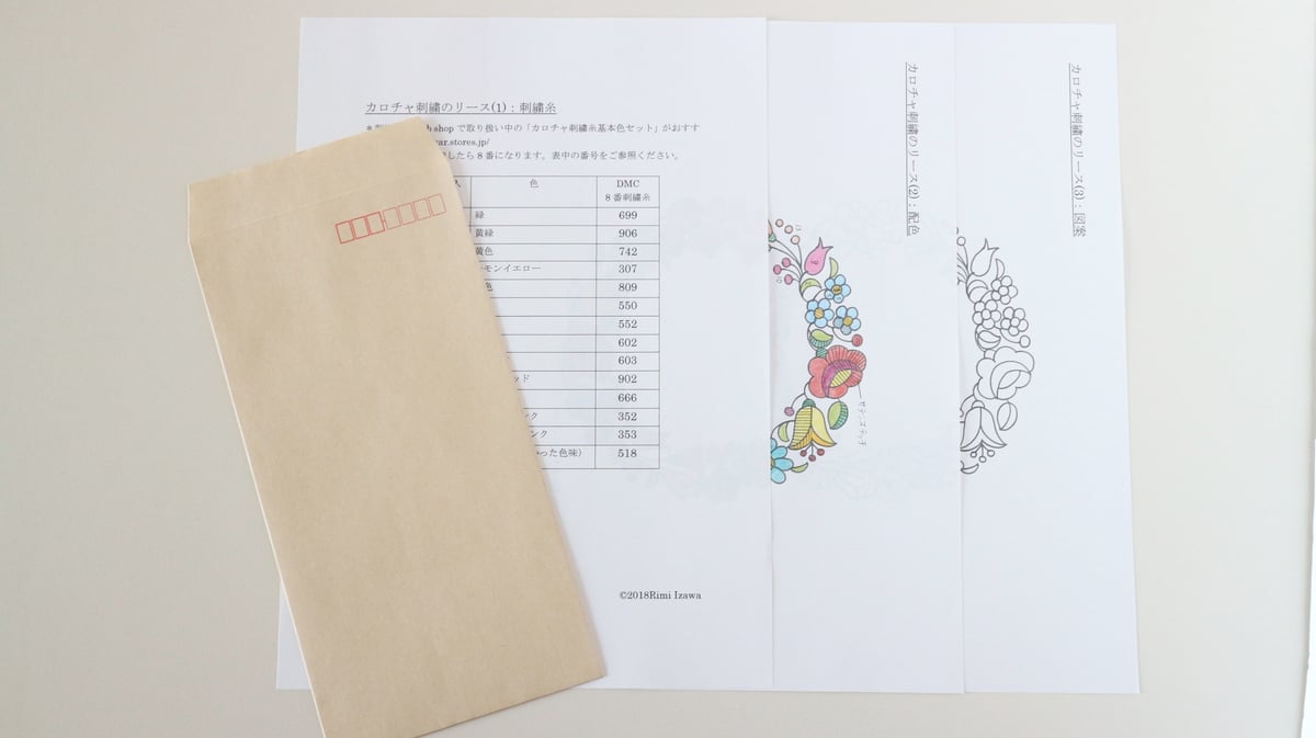 カロチャ刺繍のリースの図案 | Vár