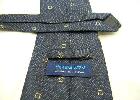 【マルタカ】サカゼン扱い　ウォッシャブルネクタイ　シルク混【紺系】【USED】