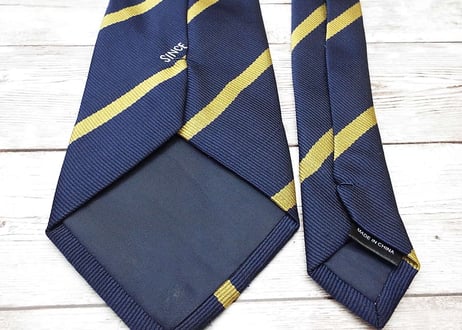 【非売品・企業物】創業1952年 企業ロゴ入り レジメンタルネクタイ ネイビー・ブロンズゴールド紺　15000026