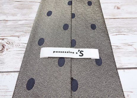 【アラ商事のヴィンテージネクタイ】日本製 possessive s'S ドット柄ネクタイ メタリックブラウングレー茶灰 シルク100% 15000347