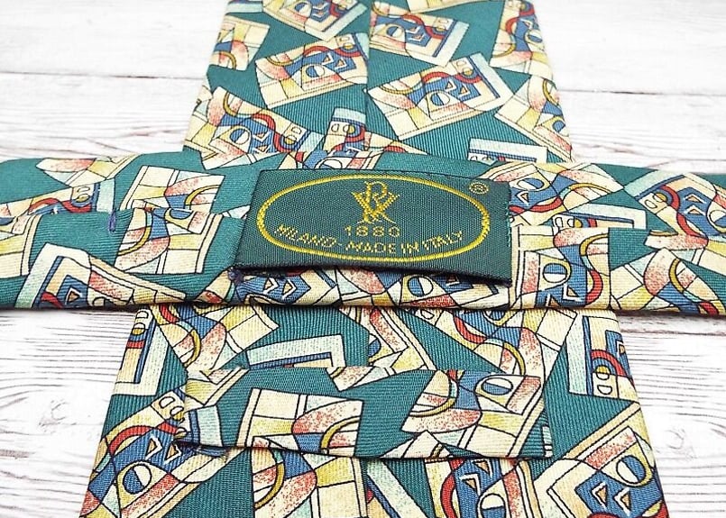 ヨーロピアンネクタイ】イタリア製 VISMARA 抽象画ピクチャー絵画 