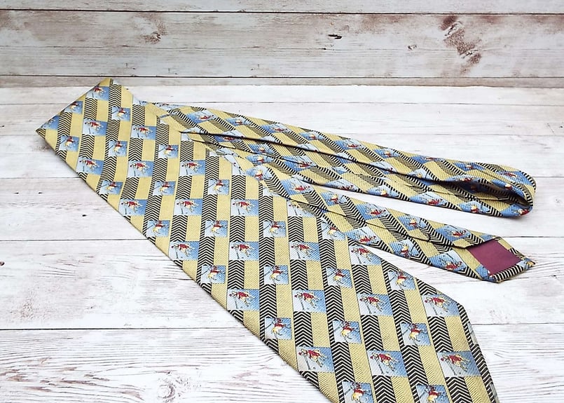 ヴィンテージネクタイ】Massimo Imperiali ポロ POLO柄ネクタイ ブロン