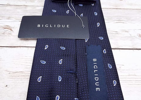お洒落なペイズリーネクタイ 日本製 BIGLIDUE ビリドゥーエ ジャガード織り 総柄ネクタイ  シルク100%｜2200000848505