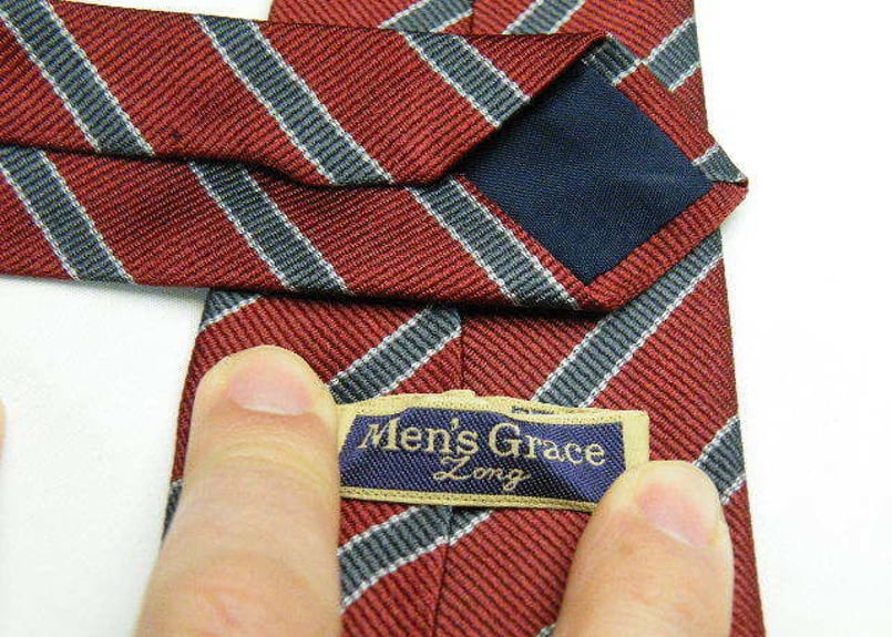 レッド（エンジ）系ネクタイ【MEN'S GRACE】基本のストライプ柄