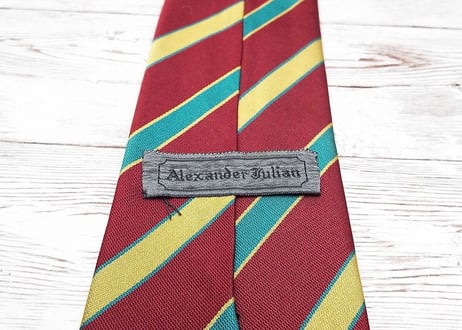 【ビンテージネクタイ】ALEXANDER JULIAN（アレキサンダー・ジュリアン）】ストライプ柄　ナローネクタイ　マルチカラー　15000040