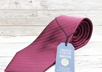 上品なボルドーカラー【未使用】TREND　COLOR（大門扱い）ワインレッド　シャドーストライプネクタイ　エンジ赤　ポリエステル100％｜682222774870