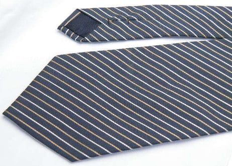自宅で洗える◎【BRITISH　STYLE（純ネクタイ扱い）】グリーン系ストライプネクタイ【緑ベージュ系】【USED】1221