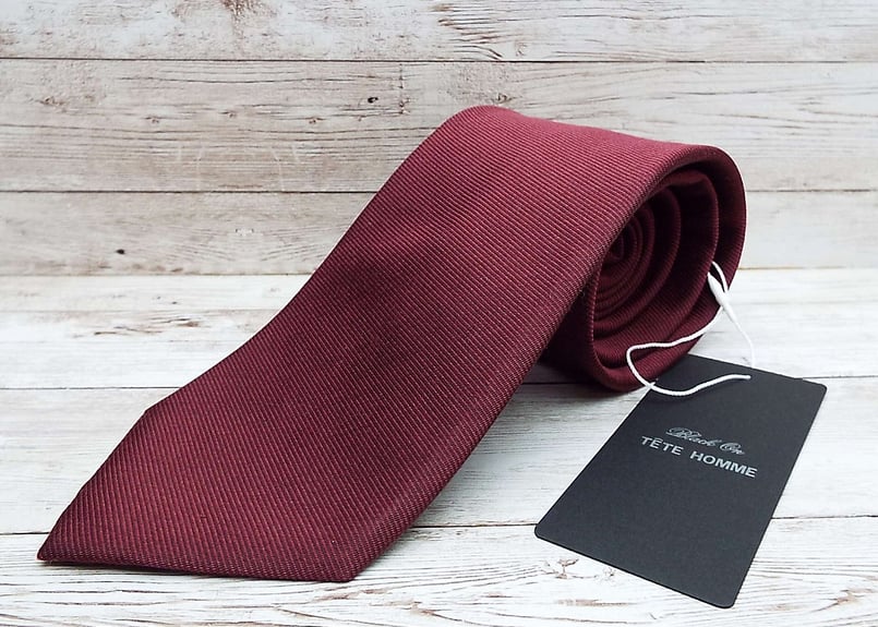 基本のソリッドネクタイ◎日本製 Black On TETE HOMME